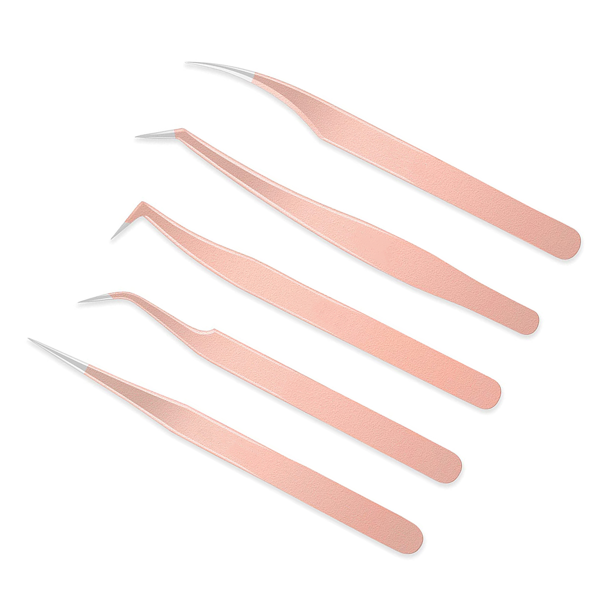 Eyelash Tweezer Kit Sharp & Curved Tipped Edges Beauty Tweezers